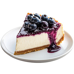 Wall Mural - Classic cheesecake slice topped with fresh blueberry 