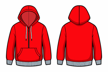 Front and too red Hooded art vector