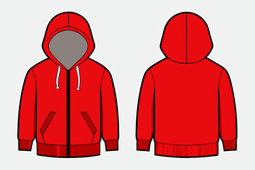 Front and too red Hooded art vector