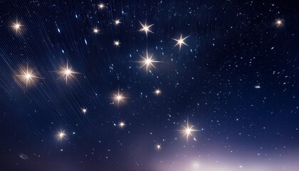 Wall Mural - shiny stars on night sky background horizontal panoramic banner for your design