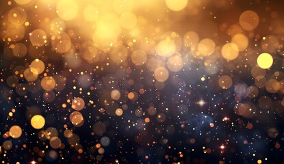 Wall Mural - f misty bokeh effect on transparent background, golden lights and sparks -
