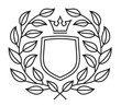 © master24 - Coat of arms template with shield, crown and plant elements