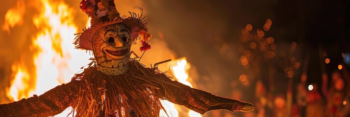 Sticker - Shrovetide scarecrow burning brightly