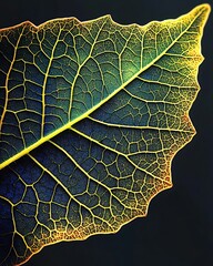 Canvas Print - A Close-Up of a Delicate Leaf's Veins and Texture