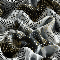 Wall Mural - abstract black and gold dotted pattern.