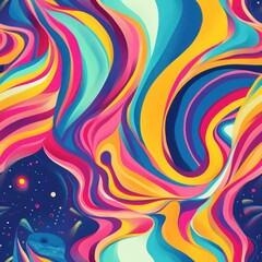 Wall Mural - abstract colorful wavy pattern background.