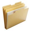 © Maestro - Single yellow file folder standing upright, cut out transparent