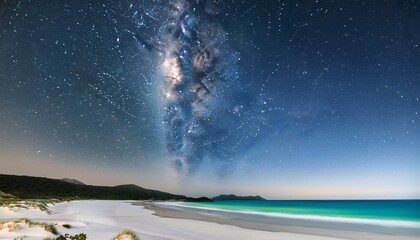 Sticker - astral wonderland milky way above the pristine whitehaven beach