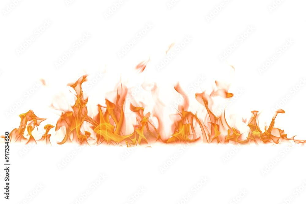 Campfire flame element on a transparent background, PNG