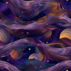 Wall Mural - Abstract Space Background with Planets.