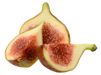 Wall Mural - Pieces of ripe figs on isolated background