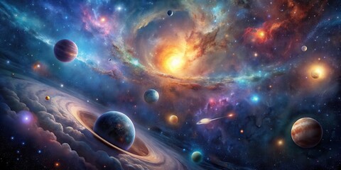 Wall Mural - A stunning image of the vast and mysterious universe, space, stars, galaxies, cosmos, astronomy, exploration