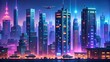 © boxcs - Cyberpunk Cityscape Tileset: Neon Nights  Generative AI