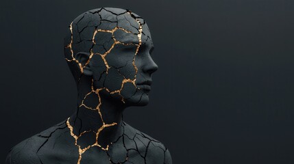 abstract representation of a human form fragmented by jagged lines, depicting the persistent nature 