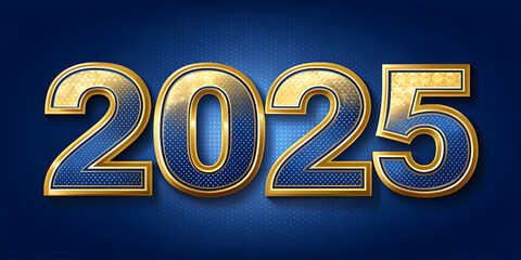 blue and gold 2025 text