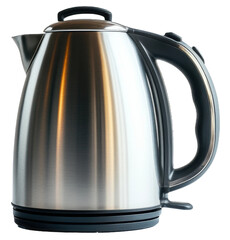 Stainless steel kettle, cut out - stock png.