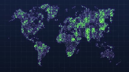 Global technology map. Computer generated 3d render