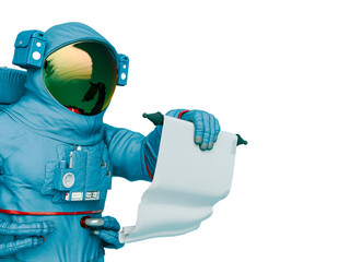 Wall Mural - astronaut reading the scroll close up