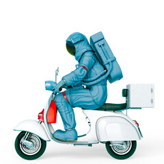 Wall Mural - astronaut the delivery side view