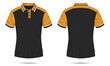 © Ancala - Black and orange sports polo t-shirt mockup