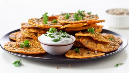 Wall Mural - low fat lentil chips with herbs and sour cream seasoning a nutritious snack