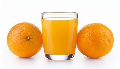 glass of orange juice isolated on white