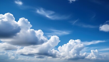 Poster - beautiful sparse clouds in the blue sky