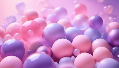 Wall Mural - pastel pink and purple bubbles wallpaper