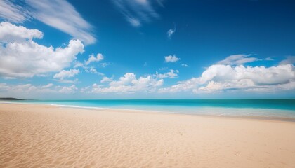 Poster - empty beach with beautiful sky in summer