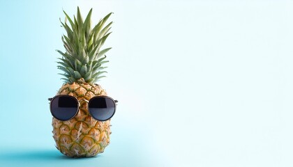 pineapple wearing sunglasses for summer illustration