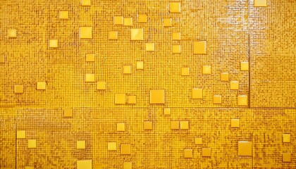 Wall Mural - yellow square mosaic tiles for background