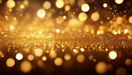 Wall Mural - gold glow particle bokeh background abstract glitter wallpaper illustration