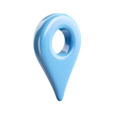 Sticker - Simplified 3d icon of location pin isolated on white background