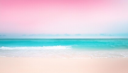 Wall Mural - realistic sea beach background in watercolor style pink pastel color tone generative ai