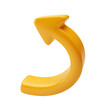 © Diana - Yellow curved direction arrow 3d icon clip art