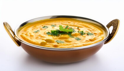 delicious dal tadka isolated on white background