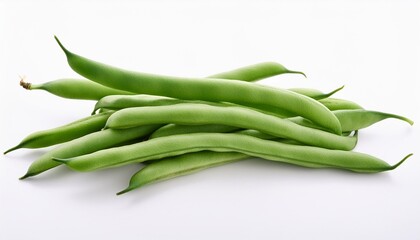 Wall Mural - green beans isolated on a white background