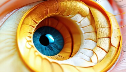 Canvas Print - Close-up of a Human Eye with Golden Iris.