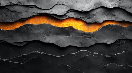 Wall Mural - A black and orange image of a mountain range with a fire in the middle