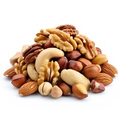 Wall Mural - Nuts Mix isolated on white background