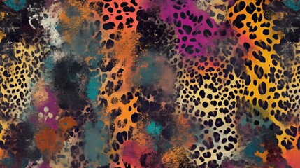 Canvas Print - Abstract leopard print pattern in vibrant colors