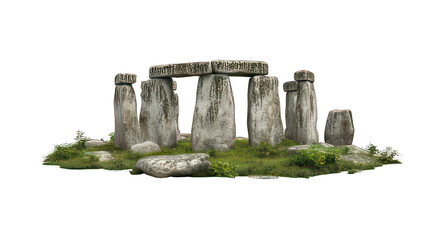 Stonehenge isolated on white created with Generative AI