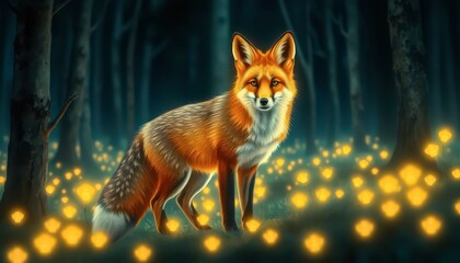 Sticker - Fox in Enchanted Forest.