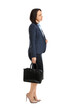 © New Africa - Mature woman in business attire with bag on white background