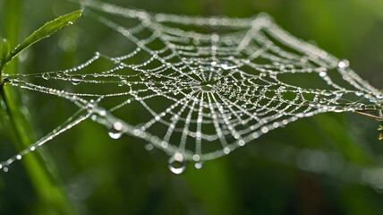 dew on a spider web
