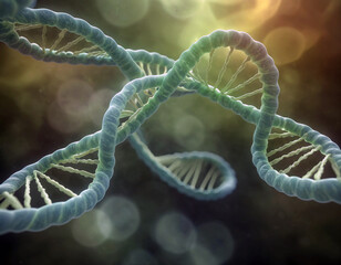 Poster - Illustrative depiction of nucleic acid double helix with connected nucleic acid molecules often called dna strand