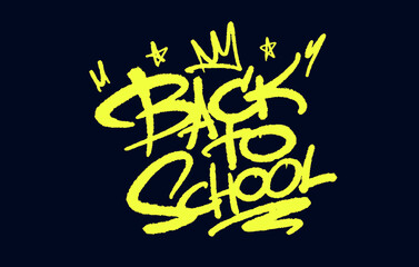 Poster - Back to School Graffiti grunge font vector. Calligraphy script. Expressive Lettering artistic Hand written typeface. Education aand Online Learning..