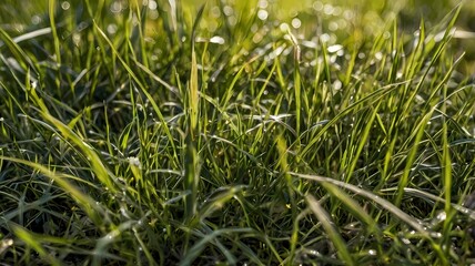 Wall Mural - green grass in the morning