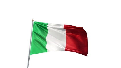 Flag of Italy on a transparent background, png, flag on a flag pole waving in the wind, european country, national symbol of Italy, picture of a flag