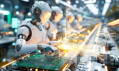 robots working on assembly line
